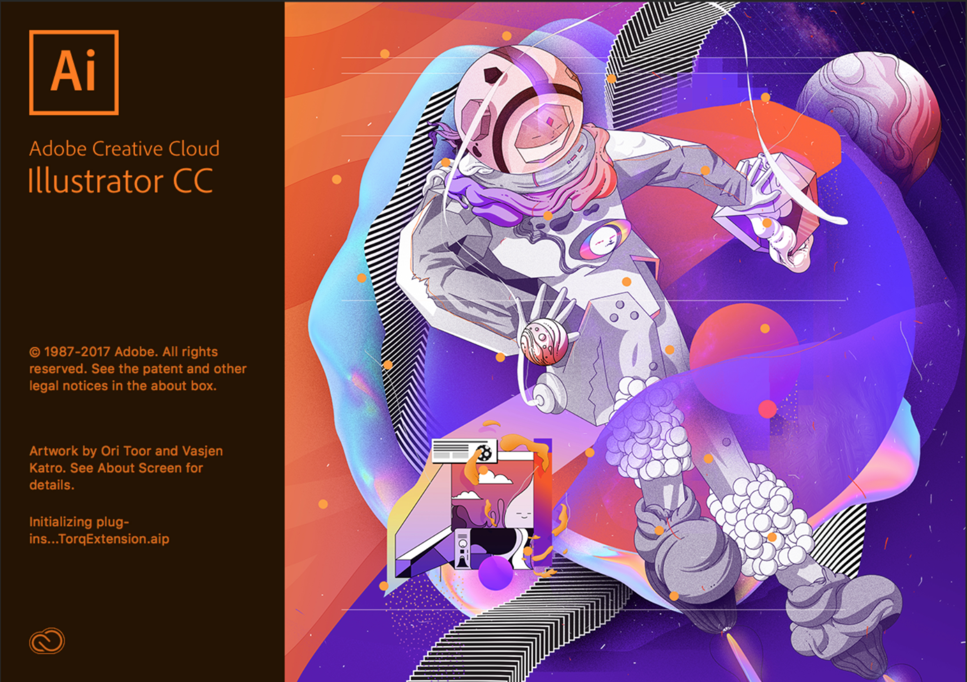 Adobe Illustrator Opening Screen