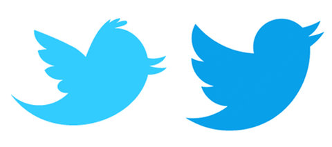 old and new twitter logo