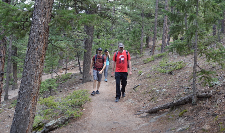 the Ascend team hiking in Three Sisters Park in Evergreen Colorado