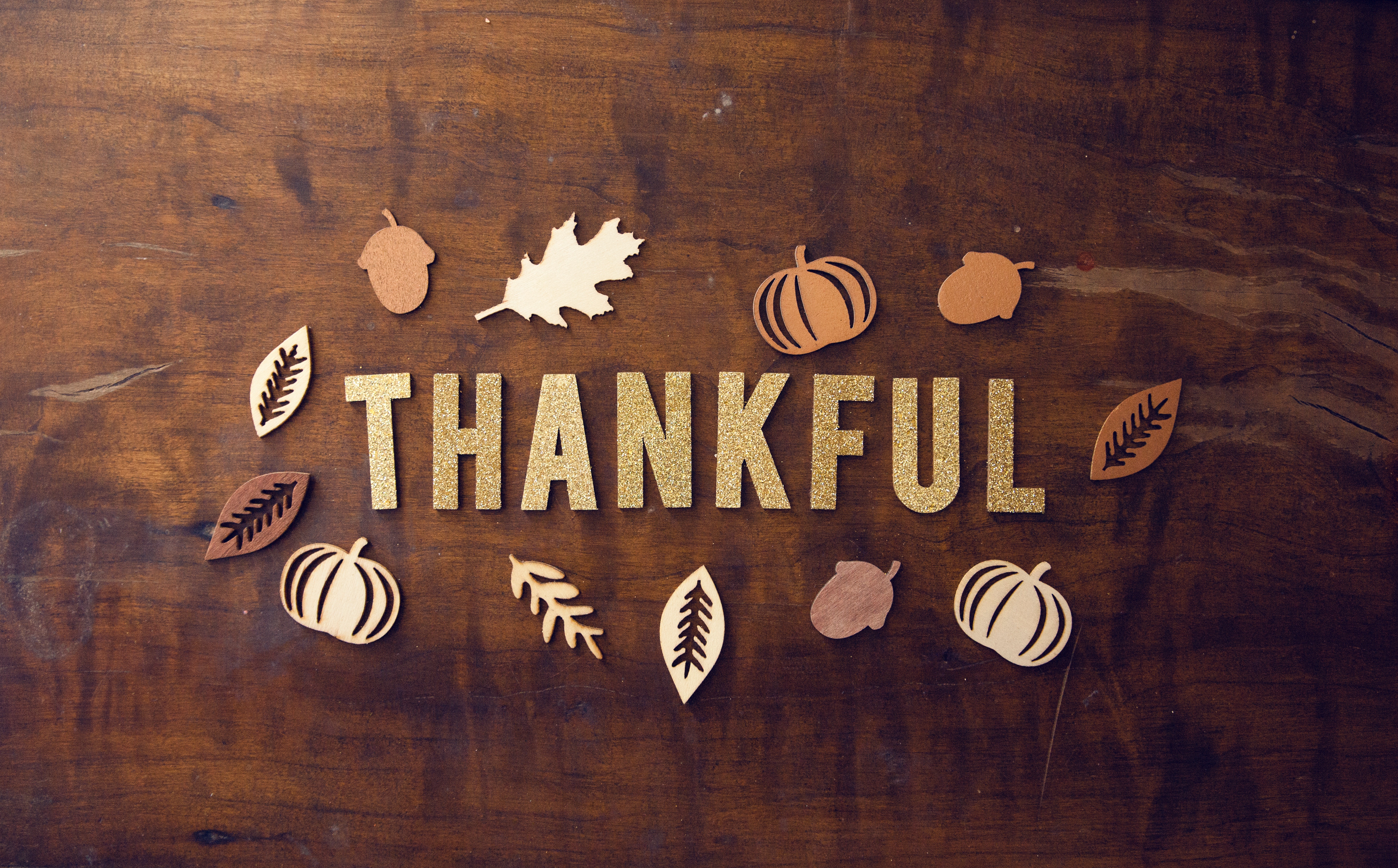 sign that says thankful