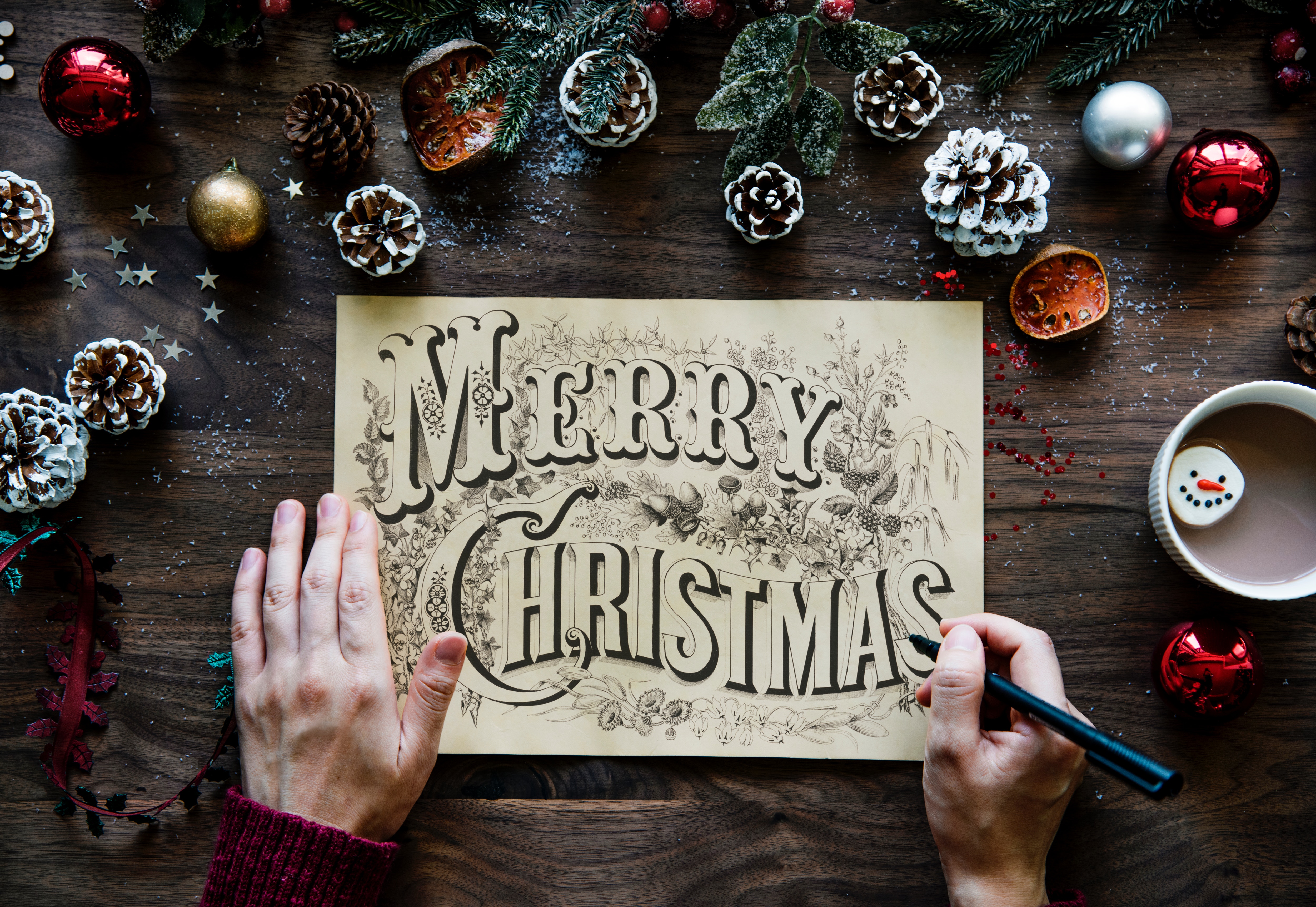 handwritten christmas card