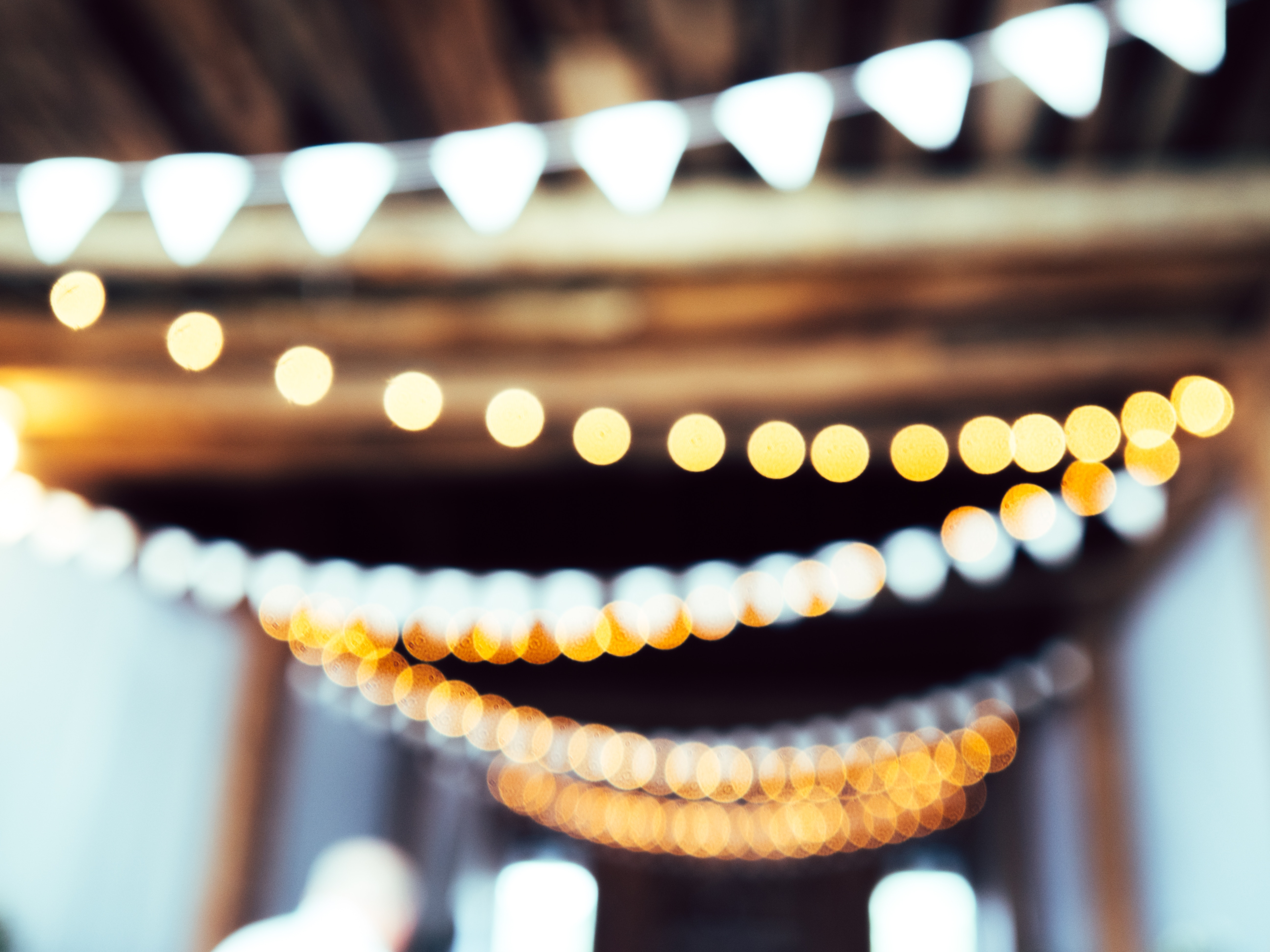 blurred string lights