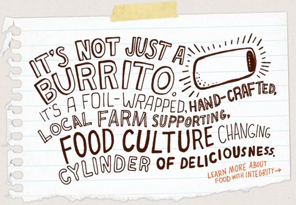 Chipotle ad that lists their differentiators