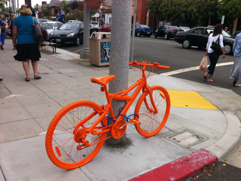 orange bicycle