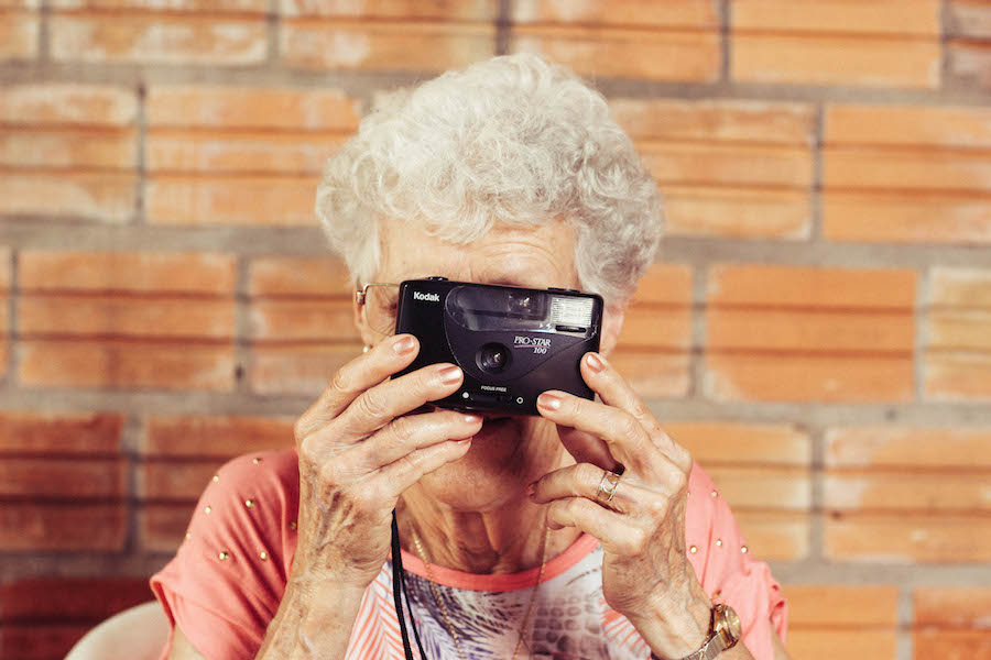 woman taking photo