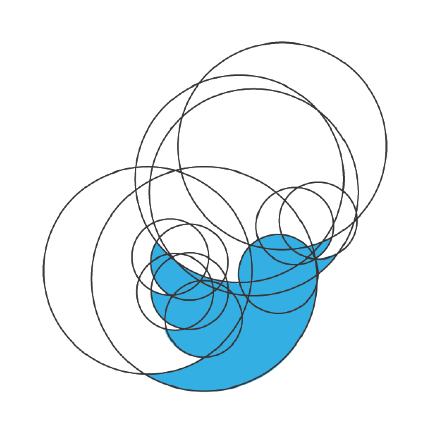 diagram of use of circular shapes in twitter logo
