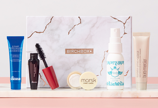 photo of birchbox packaging in marble