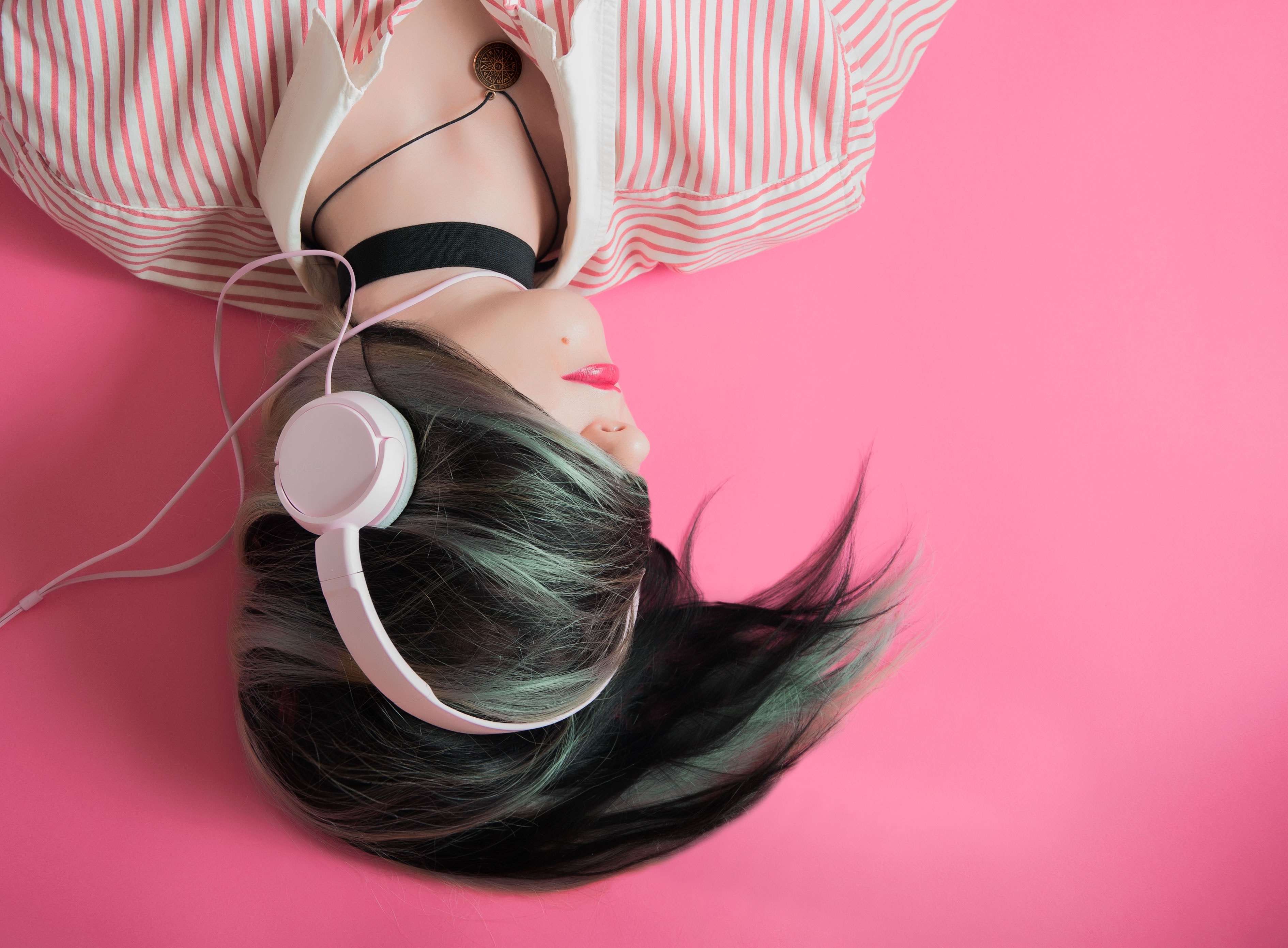 woman wearing headphones