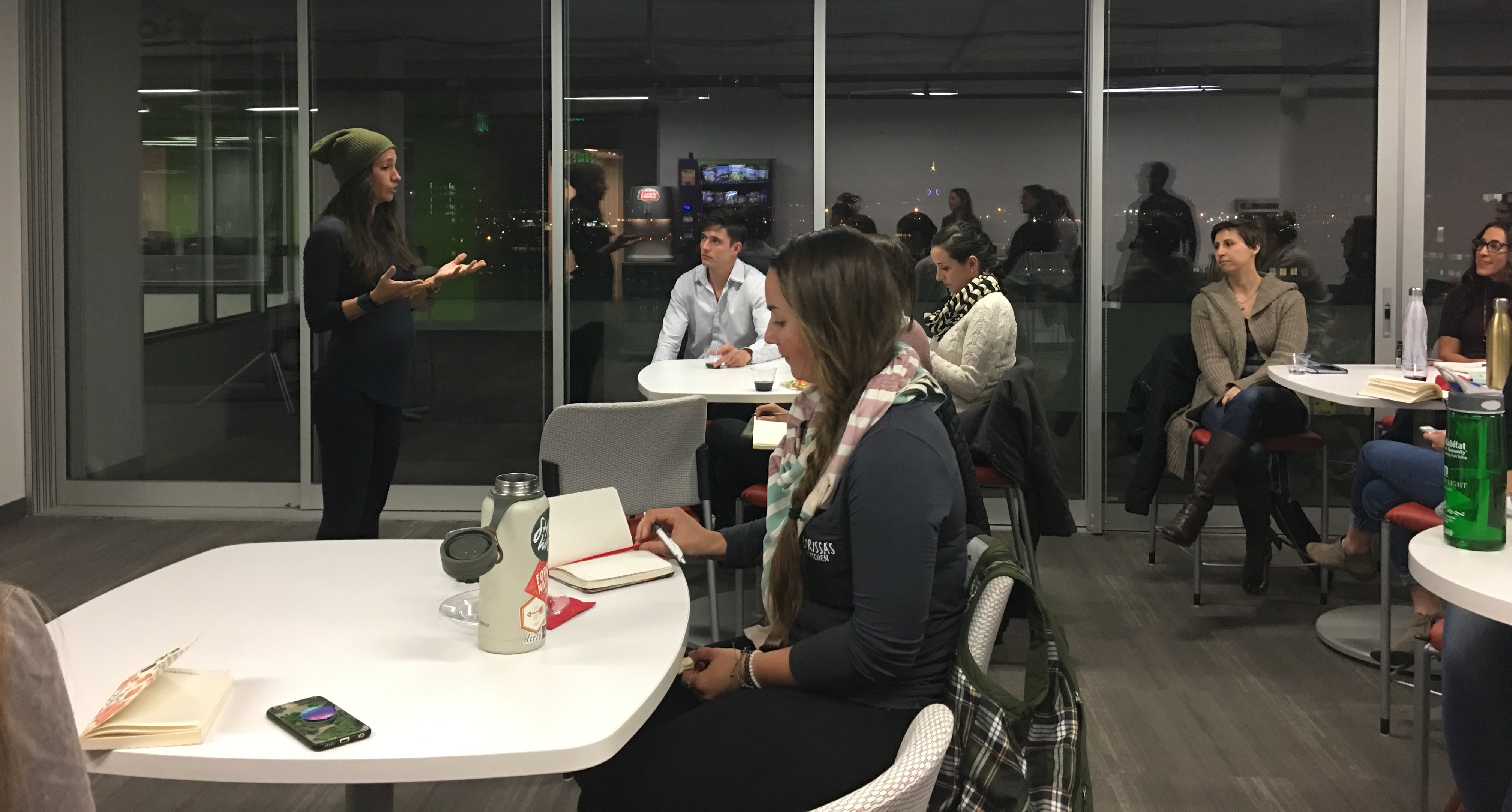 photo of the Meetup attendees listening to Jacki present