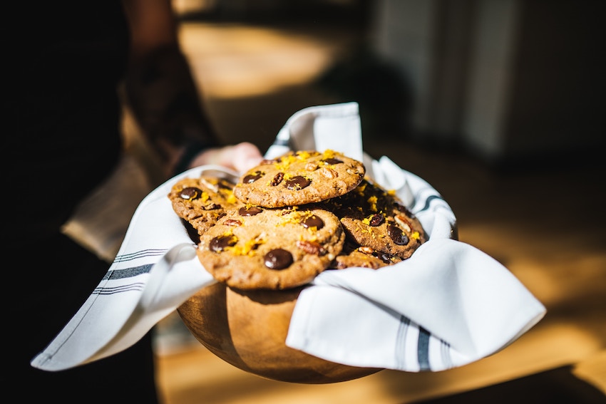 a basket of cookies