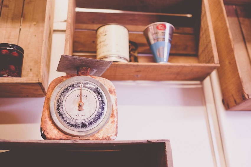 cooking scale and ingredients